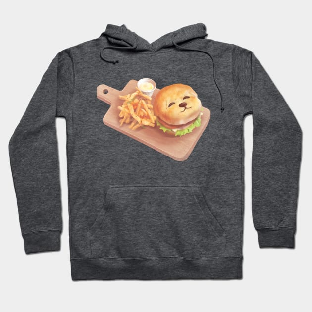 Smile Dog Burger and Fries Hoodie by zkozkohi